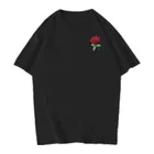 Футболка в японском стиле для мужчин и женщин, модная повседневная хлопковая кофта в стиле Харадзюку, топ в стиле хип-хоп с короткими рукавами и розами, на лето