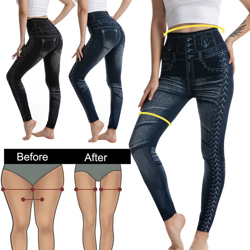 

Woman Denim Pencil Pants Top Brand Stretch Jeans High Waist Pants Women High Waist Jeans Imitation Jeans Leggings