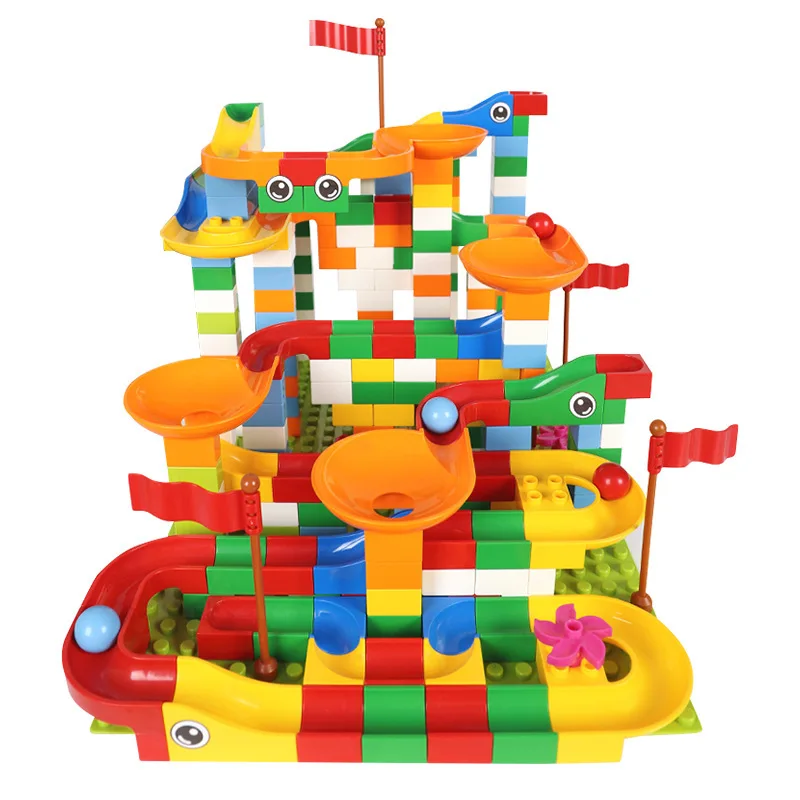 

88-352 PCS Blocks Marble Race Run Maze Ball Track Building Blocks Plastic Funnel Slide Assemble Bricks Compatible Legoed Duploe