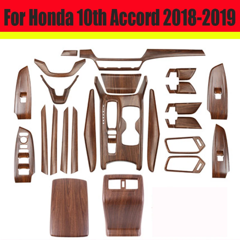For Honda 10th Accord 2018 2019 2020 Peach Wood grain style Interior Air outlet decoration Panel Cover Trim