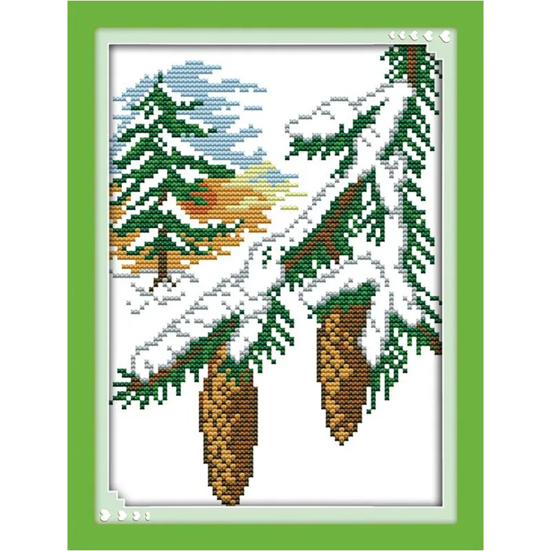 Бесплатная доставка новое поступление набор для рукоделия Scenic-Winter cedar 14CT DMC