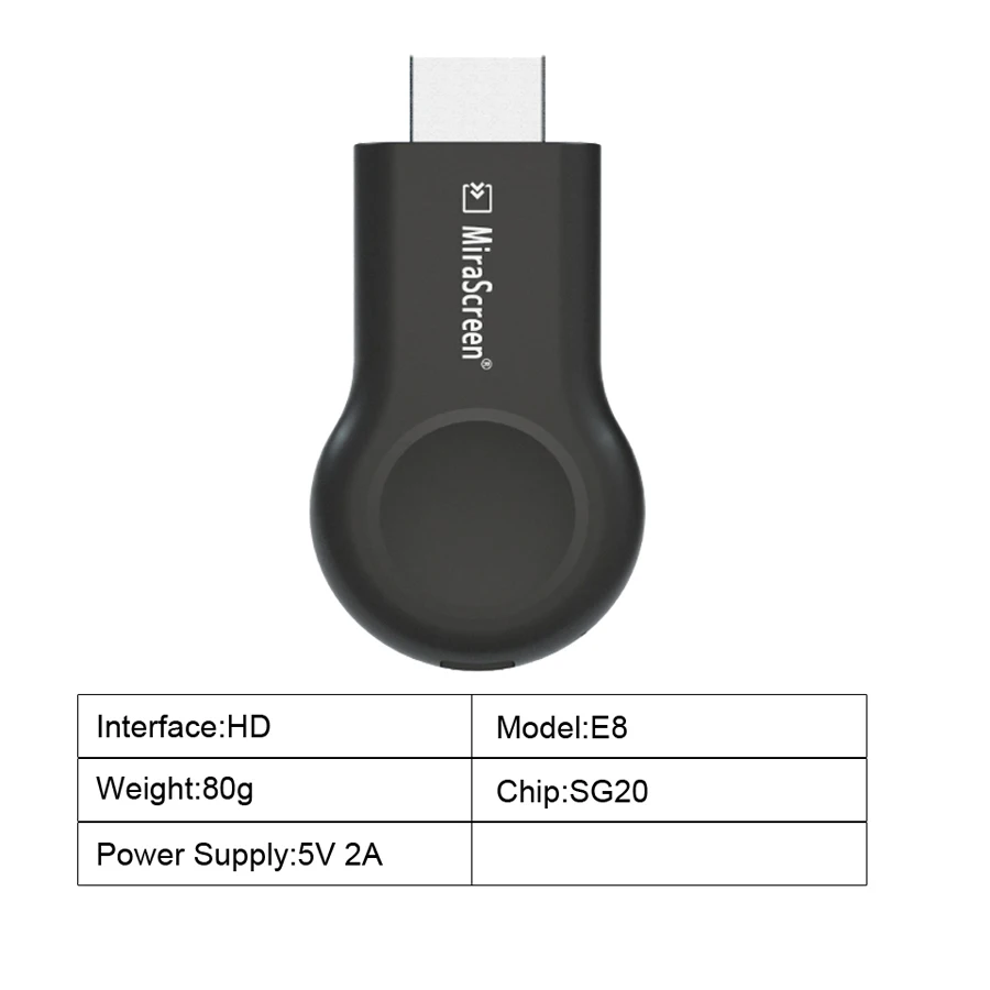 Mirascreen E8 HD TV Stick 1080P беспроводной Wi Fi дисплей для AirPlay Dongle приемник Airplay DLNA Miracast