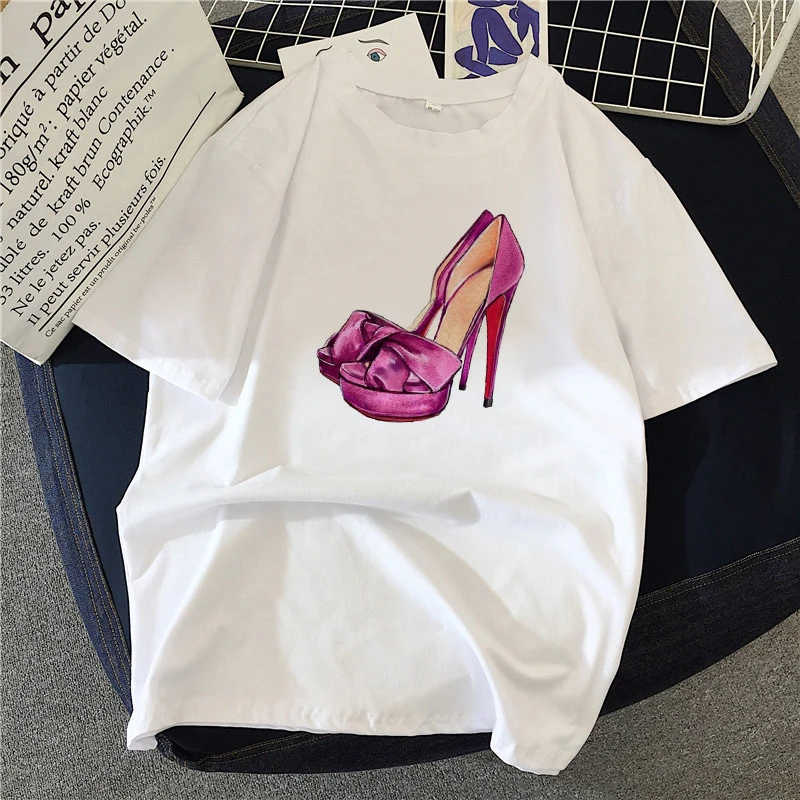 

Casual New Fashion T-Shirt Women 2021 Summer Short Sleeve Oversize Ladies Female Clothing 90s Streetwear Top Tee for Girls
