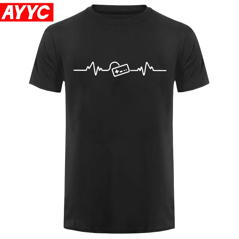 

Game Pulse Heartbeat MENS T SHIRT Gamer Video New Birthday Gift Present Him Normal Short Sleeve Cotton T Shirts Comfortable