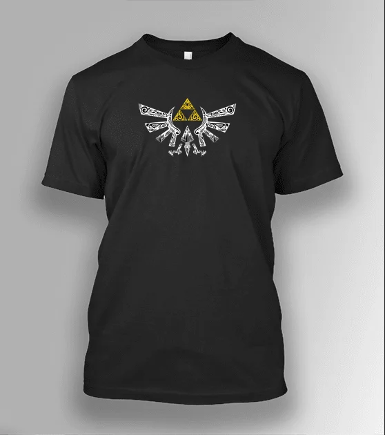 Zelda Classic Triforce Hyrule Crest Printed T-Shirt. Summer Cotton O-Neck Short Sleeve Mens T Shirt New S-3XL