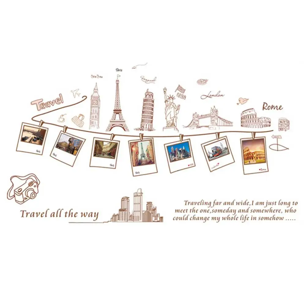 Креативная семейная фоторамка Настенная Наклейка для путешествий по миру