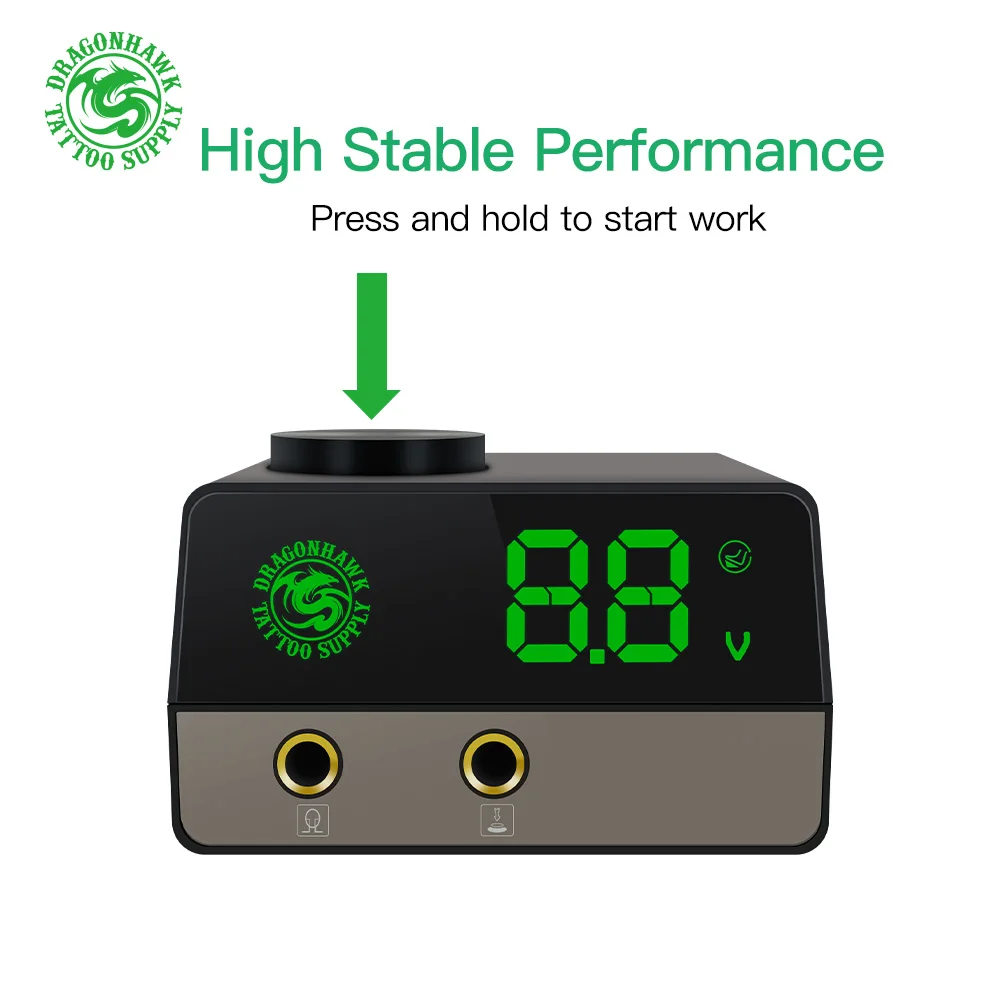 Топ круглый татуировки Мощность Dragonhawk портативный lcd машина пистолет питание