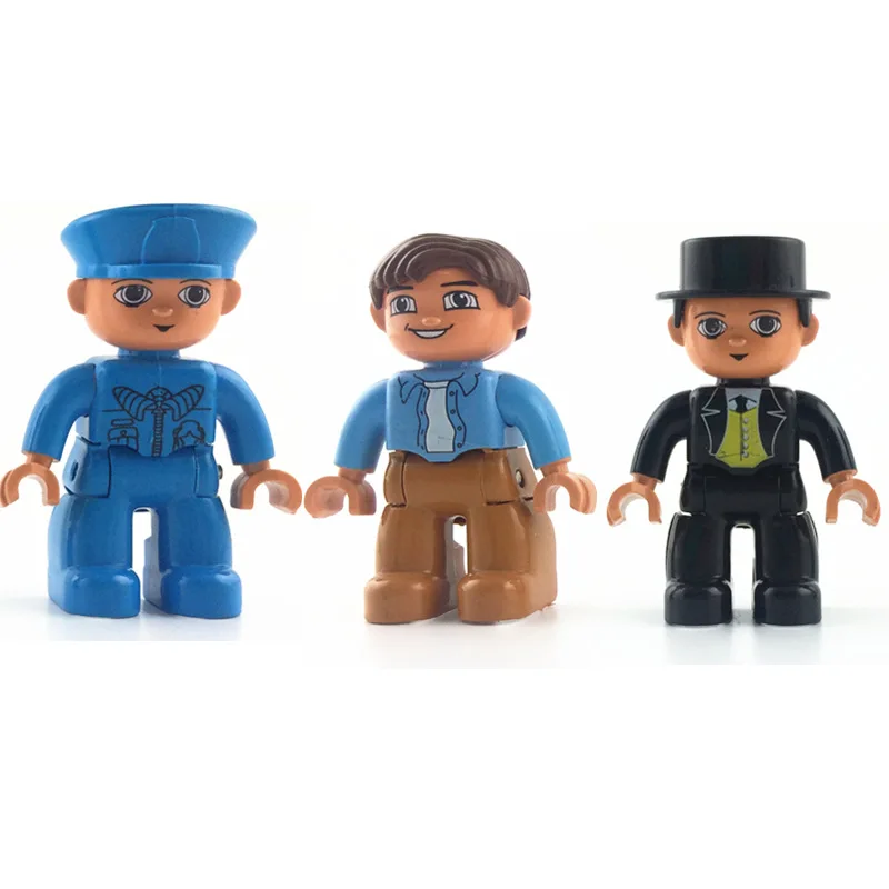 Duplo Legoing косплей полицейский инженер Доктор девочка мальчик Мультяшные фигурки