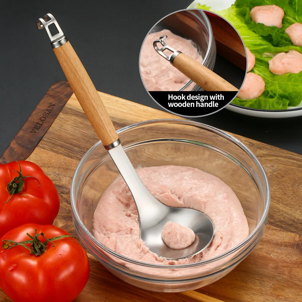 

2 Pieces Meatball Maker Spoon Home Restaurant Kitchen Stainless Steel Meat Ball Making Spoon Cooking Utensil