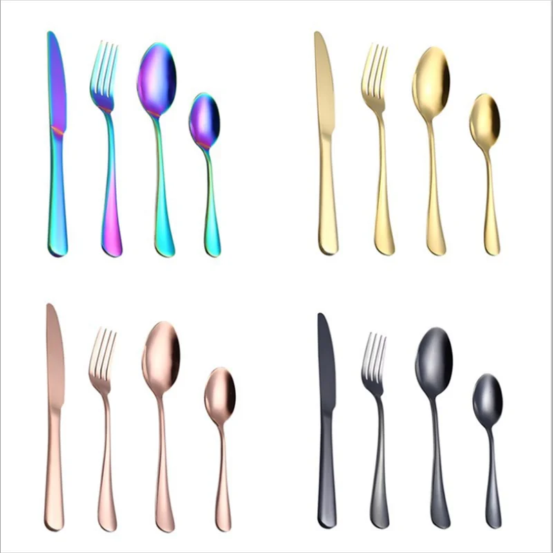 

Hot Sale Cutlery Knives Forks Spoons Dinnerware Set 304 Stainless Steel Cutlery Set Knife Fork Spoon Home Party Tableware Set