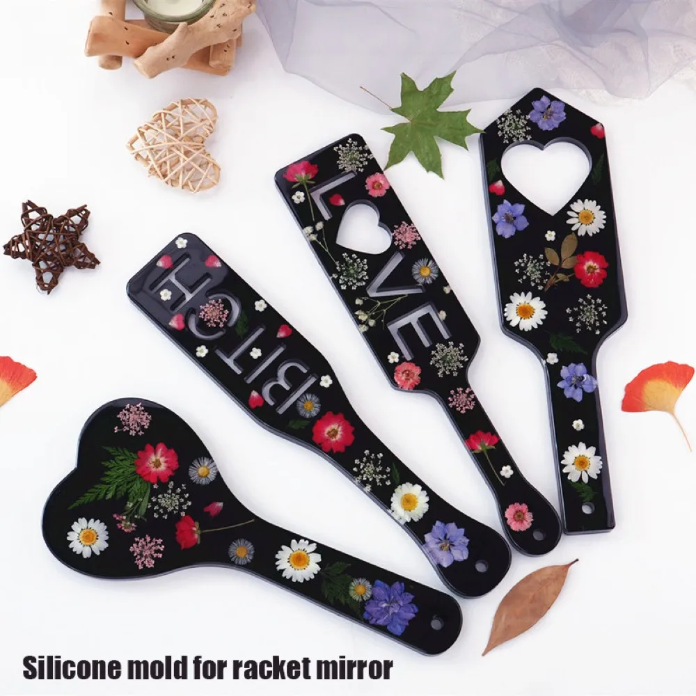 

Racket Mirror Silicone Mold DIY Epoxy Resin Paddles Decor Jewelry Pendant Accessory Craft Tray Mould Handcraft Making Tools