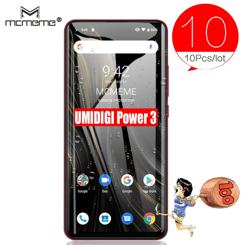 10 шт. закаленное стекло для UMIDIGI power 3 Защита экрана 9H защитная пленка|Защитные