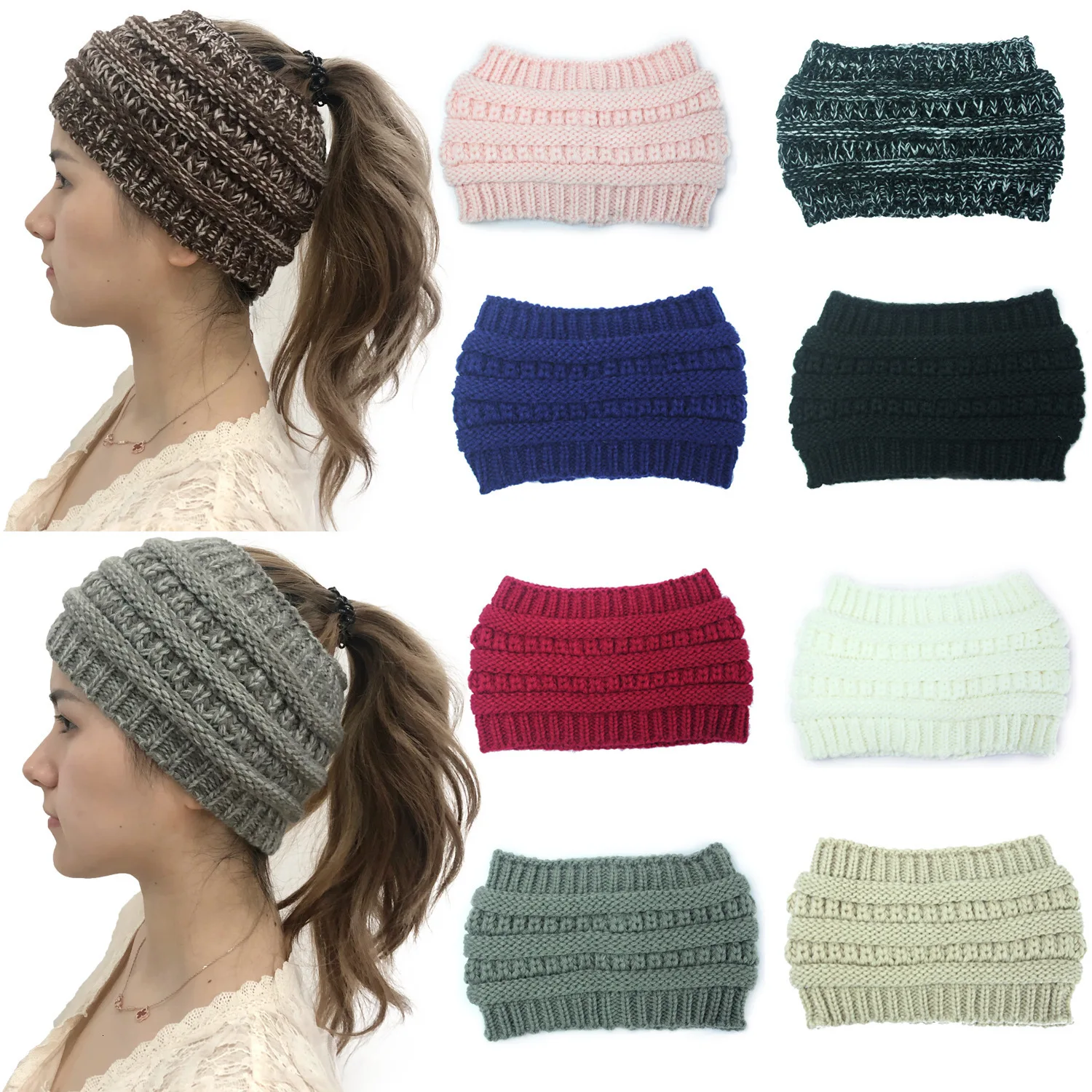 GKGJ Вязаные ободки для женщин Confetti Cable Wide Thick Stretch Winter Warm Headwraps.