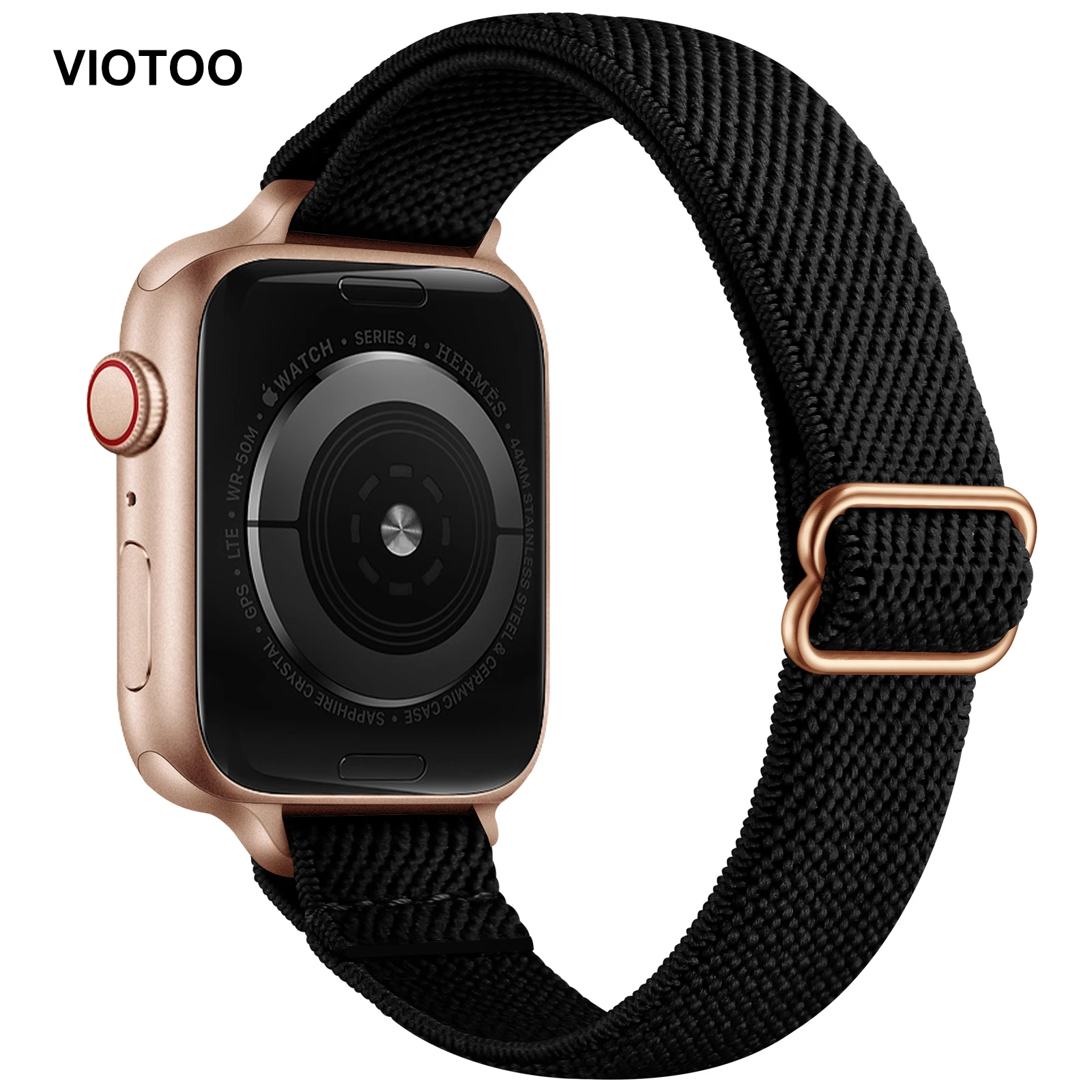 Тонкий эластичный ремешок VIOTOO для Apple Watch Band 40 мм 38 44 42 series 6 se 5 4 женский нейлоновый