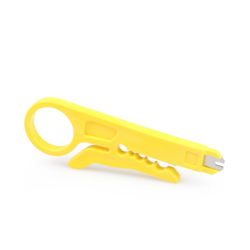 10 Pcs Simple Small Yellow Knife Network Stripping  Card Phone Threads Knife Small Stripping Fiber Optic Stripper