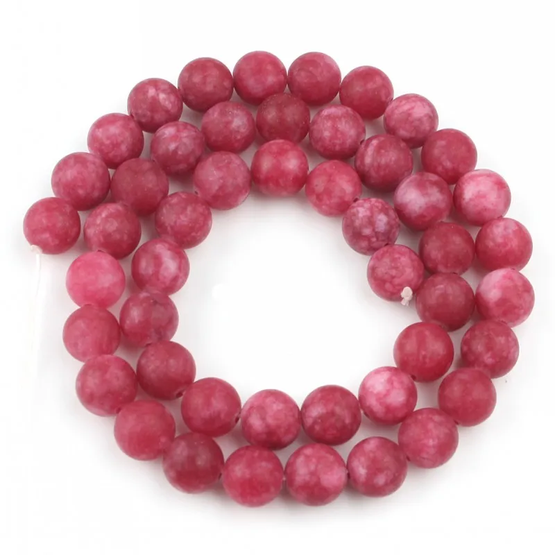 Матовый красный халцедон круглые свободные бусины стандартное Ожерелье браслет