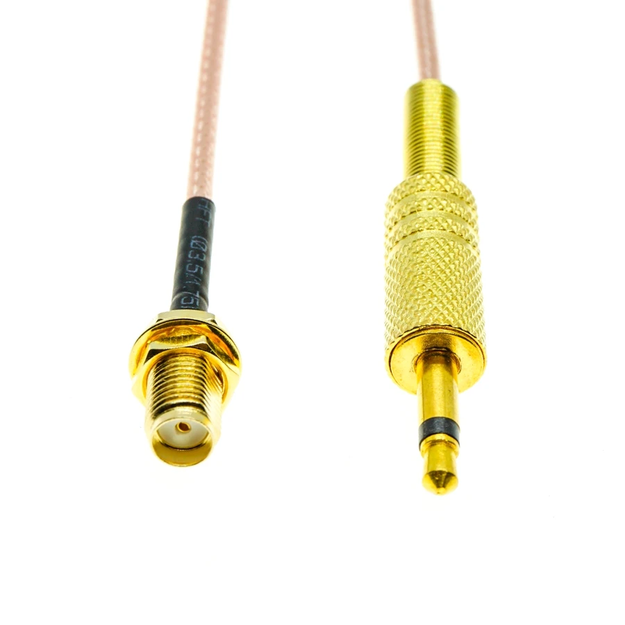 SMA Female Bulkhead to 3.5mm 1/8&quot TS Male Mono RF RG316 Coax Jumper Pigtail Cable | Connectors
