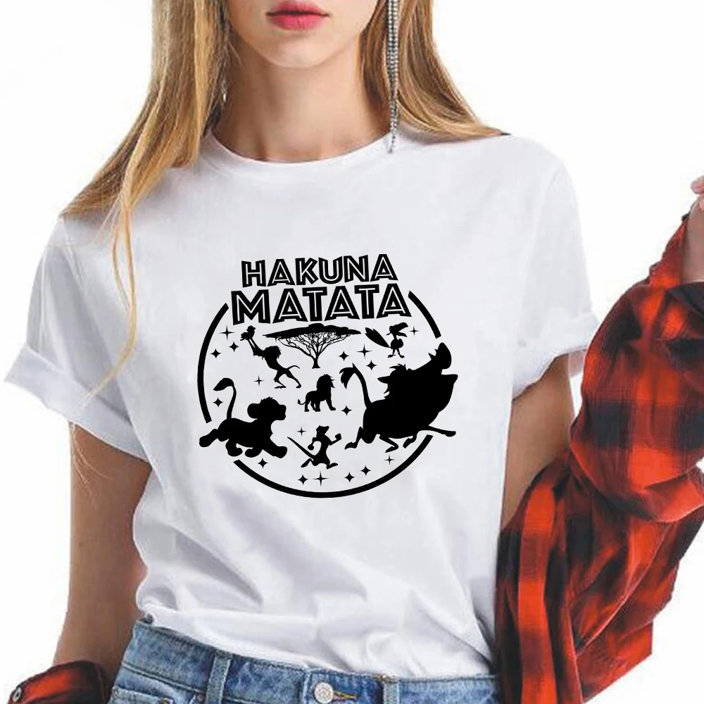Стильная футболка Disney с мультяшным принтом Король Лев HAKUNA MATATA повседневный