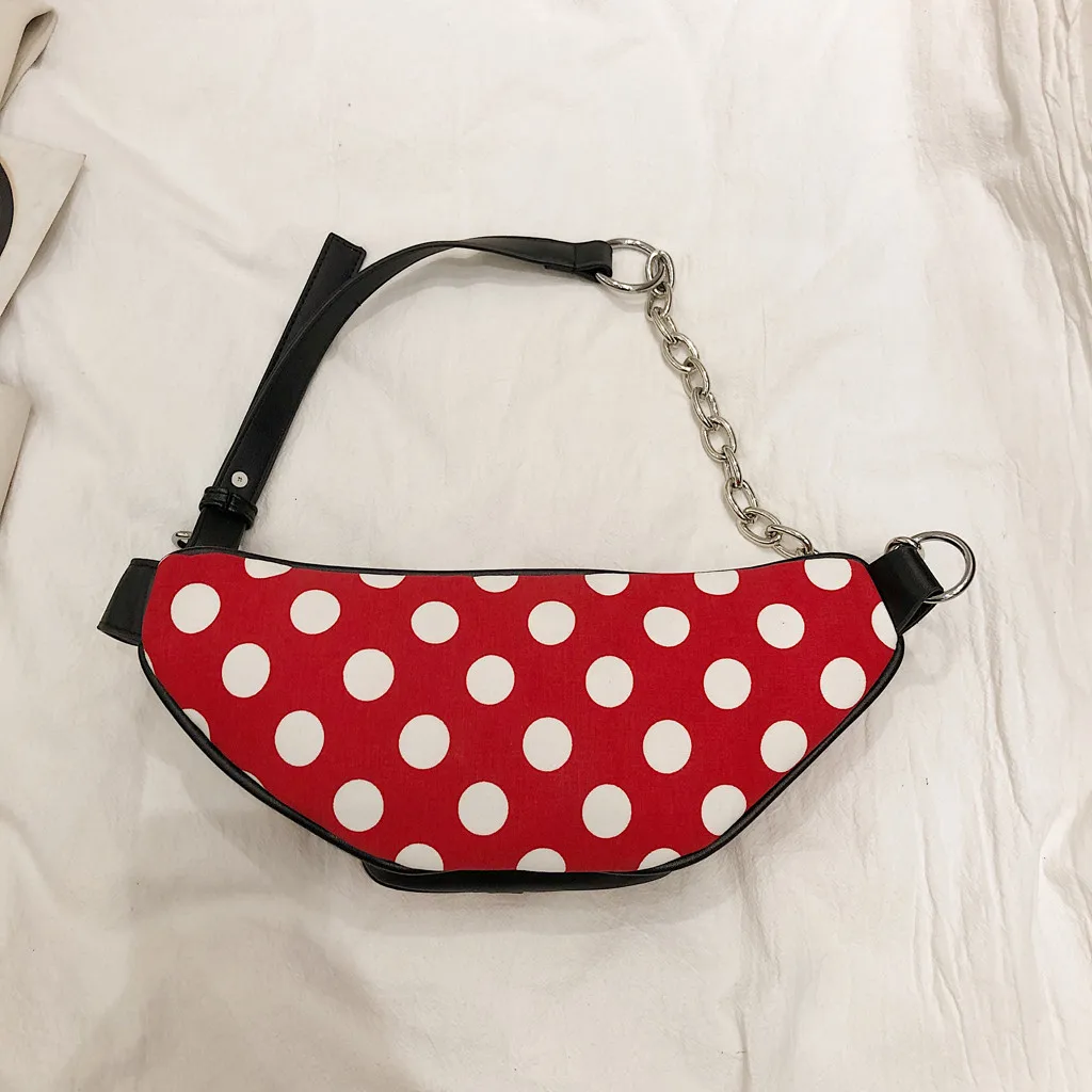 

Fashion Women Bag Cute Dot Leather Hobos Shape Shoulder Bag Colorful Crossbody Bag Chest Bag Zipper Dot Pattern Type June 19