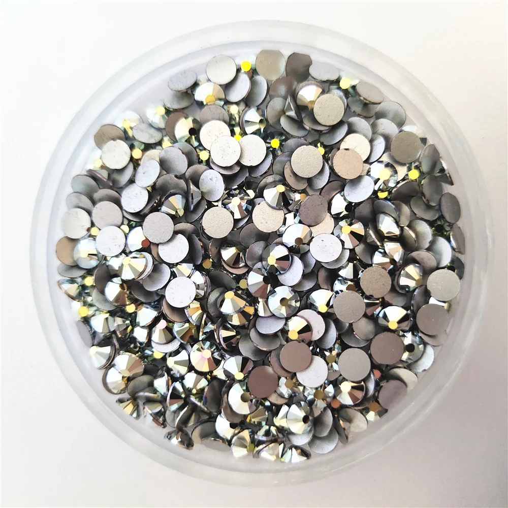 Супер яркий Кристалл Зеленого и серебряного цвета не горячая фиксация Клей На