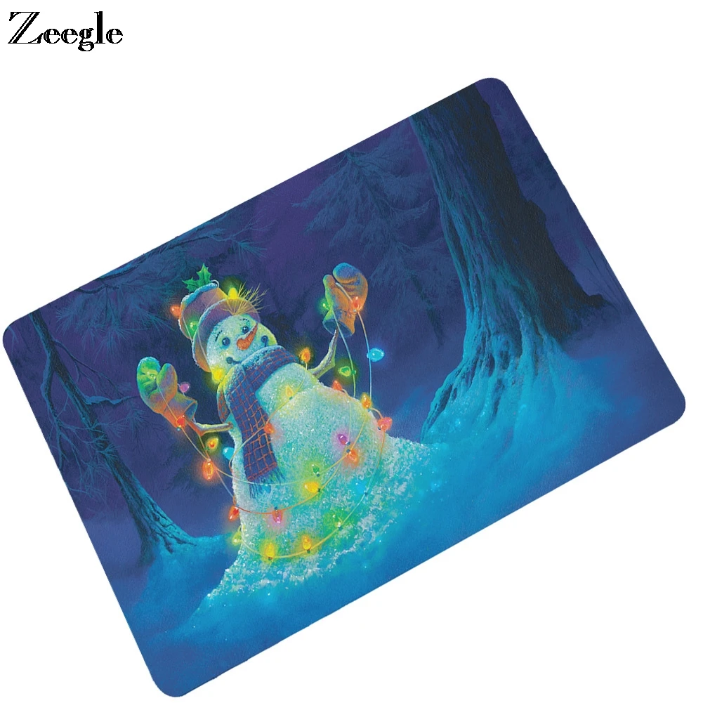 

Zeegle Рождественский напольный коврик, Противоскользящий коврик для ванной комнаты, коврик для душа, коврик для прихожей, мягкий дверной коврик, водонепроницаемый напольный коврик