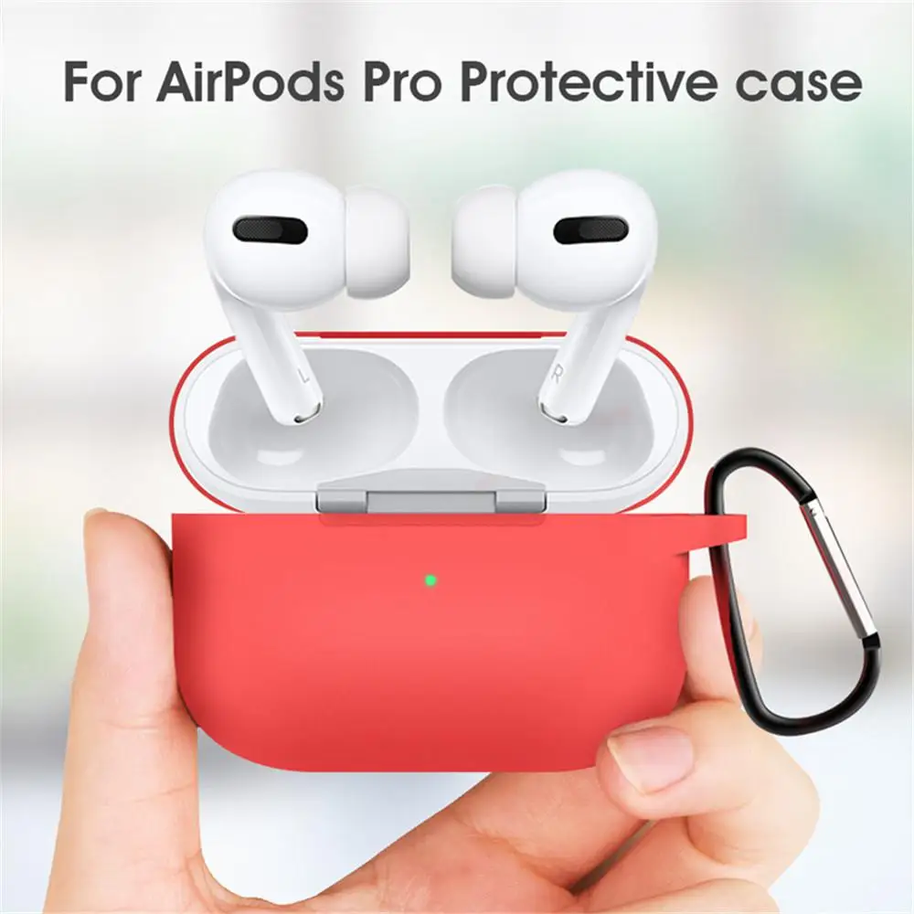 Silicone Case for AirPods Pro Earphone Full Body Protective Cover Storage Shell with Carabiner Clip Outdoor Travel | Электроника