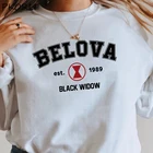 Женский свитшот с графическим принтом Belova Romanoff 1984, Черная Вдова, уличная одежда в стиле оверсайз для осени, 2021