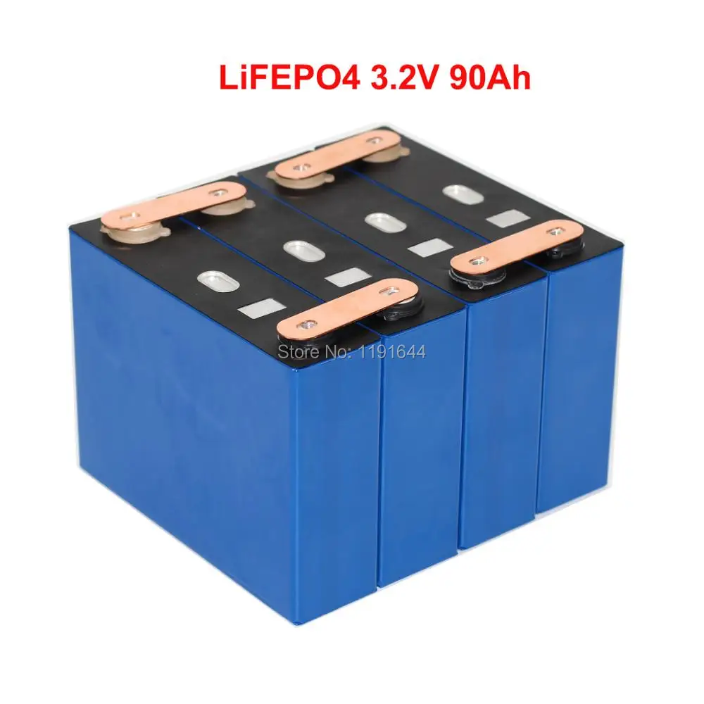 4 шт./лот 3 2 V 90Ah LiFePO4 призматические жизненные циклы 3000 раз 3C разрядка для 12V Caravan