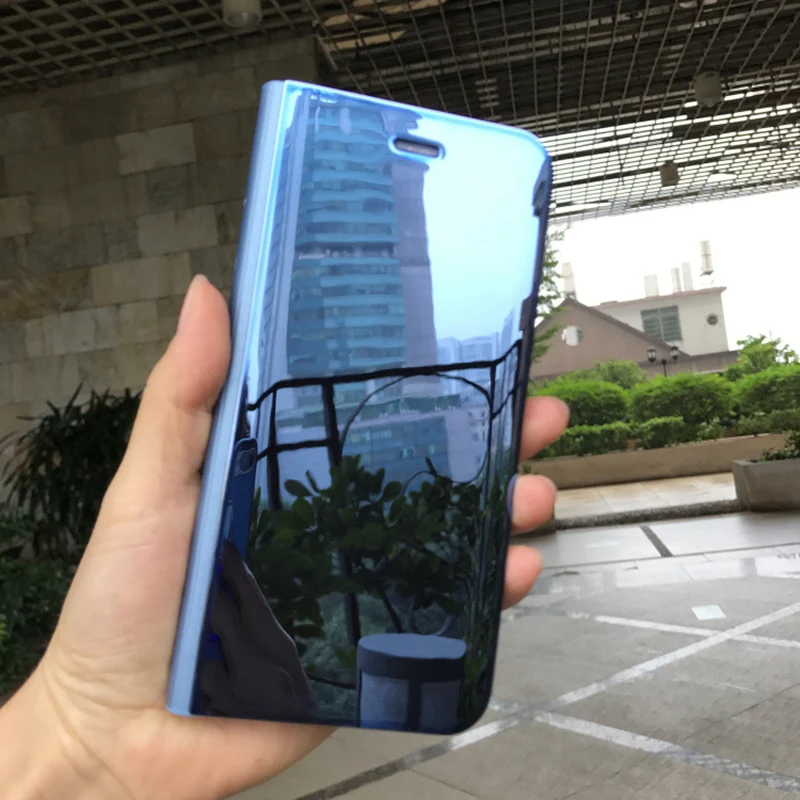Умный зеркальный флип-чехол для телефона для samsung Galaxy S10E S9 S8 S10 плюс S7 край пленка для экрана с четким изображением A3 A5 A7 J3 J5 J7 A6 A8 PU чехол s