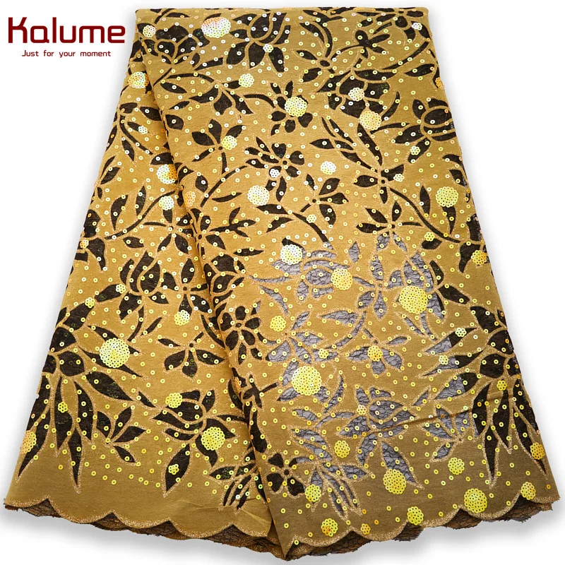 Тюль Kalume, кружевная ткань ярдов, Африканский французский бархат, свобода, кружевная ткань, блестки, высокое качество для шитья одежды своими руками H2690
