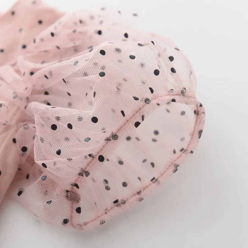 Сетчатое платье в горошек для девочек мода 2022 летние костюмы маленьких принцесс