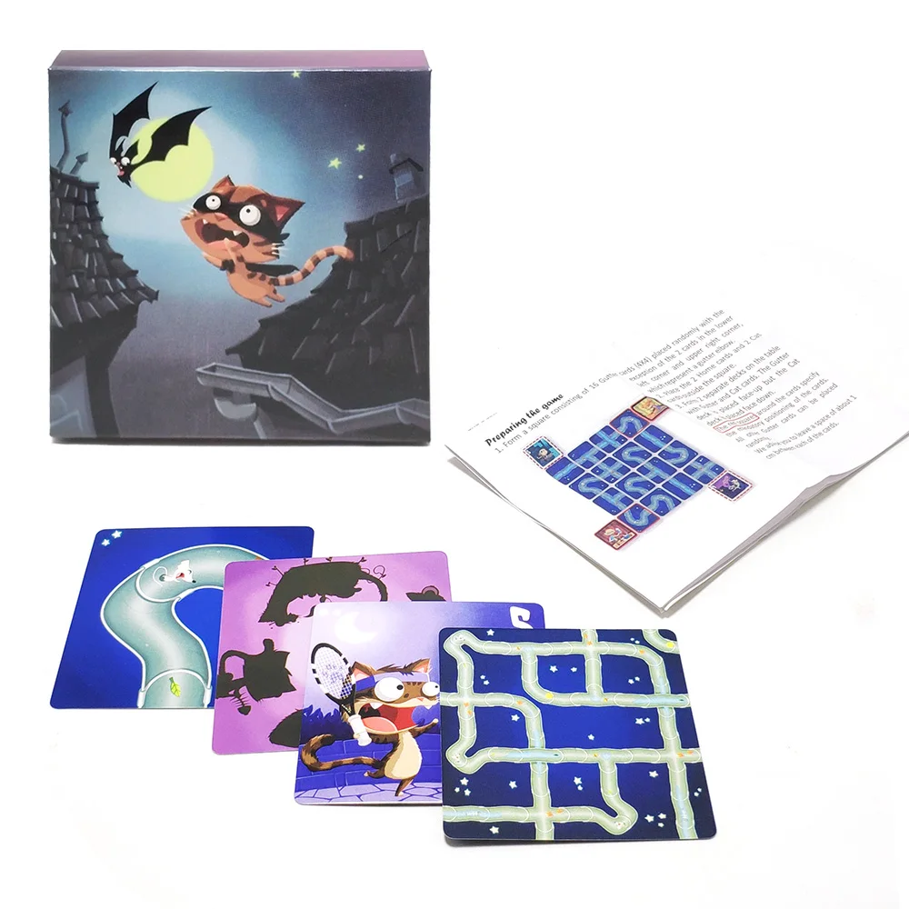 

board game chabyrinthe card games full English kitten cat playing cards maze rotate for kids family party