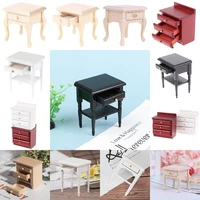 112 scale doll house wooden bedside cupboard dolls mini furniture modern table dollhouse miniature furniture accessories
