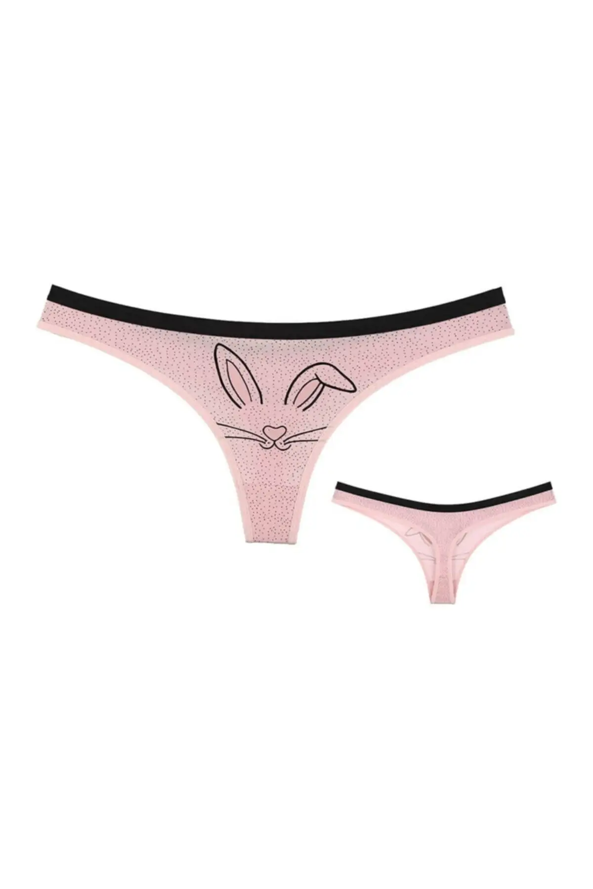 5-li Rabbit Printed Female Thong 95 Cotton 5 of Elastane Products 5'li package will be sent in.