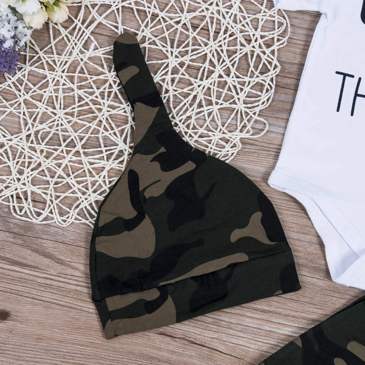 Pudcoco Fast Shipping 0-18M 3Pcs Army Green Newborn Baby Boy Clothes Romper T-Shirt Long Pants And Hat Outfits Set |