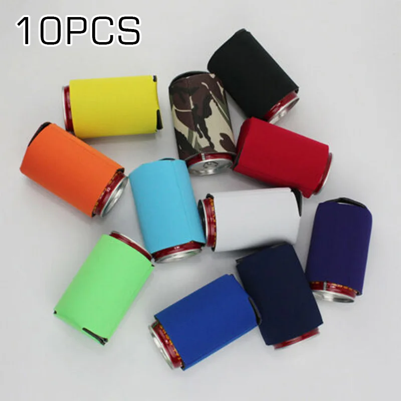 

10pcs Cup Sleeve 13*10CM Birthday Picnic Camping Can Water Bottle Holder Neoprene Home Random Color Beer Cola Cans Cup Sleeve
