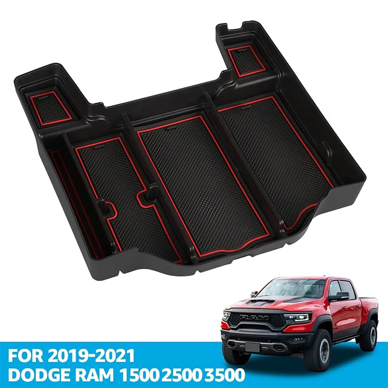 

New for Dodge RAM 1500 2500 3500 2019~2021 Car Central Armrest Secondary Storage Box Center Console Organizer Tray Accessories