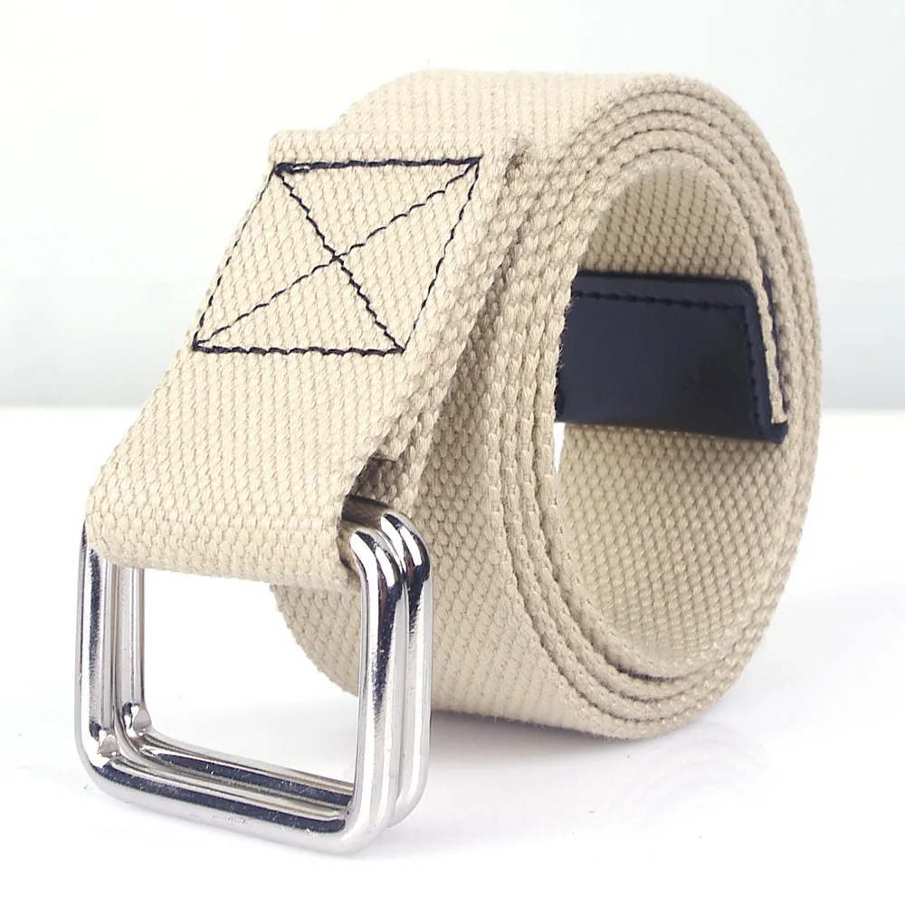

Korean Style 10 Color Men's / Women's General Canvas Belt Casual Jeans Double Buckle Belt Outdoor Leisure