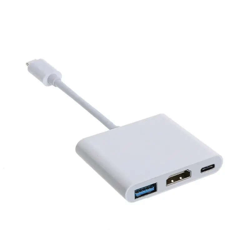 Белый Тип C на HDMI USB-C многопортовый цифровой av-адаптер AV кабель адаптер для Apple MacBook samsung Galaxy Android кабель-Переходник USB C на HDMI AV адаптер plug and play