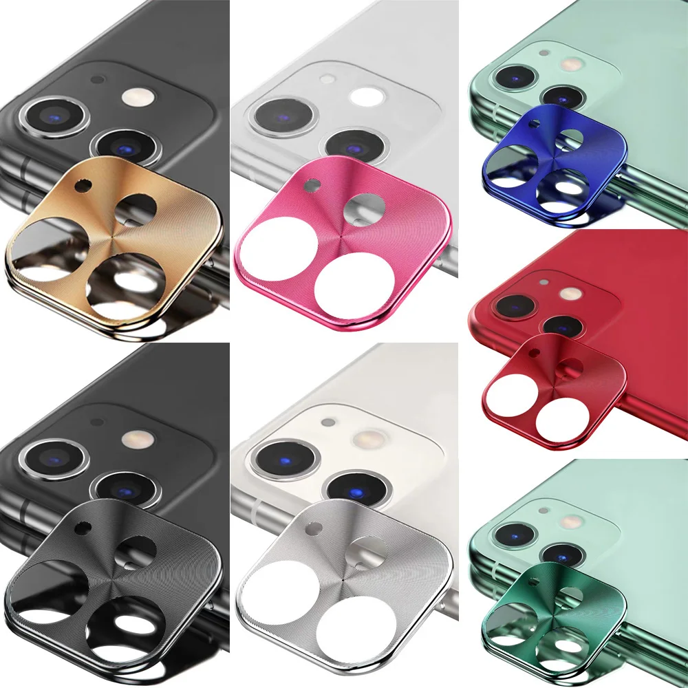 

New For iPhone 11 6.1in Metal Frame Full Cover Glass Camera Protector Cell Phones Lens Screen Scratch-Proof