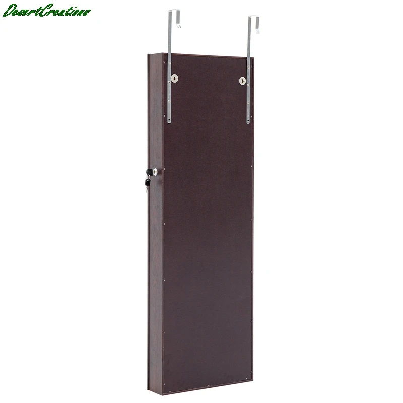 

Fashion Simple Jewelry Storage Mirror Cabinet With LED Lights Can Be Hung On The Door Or Wall