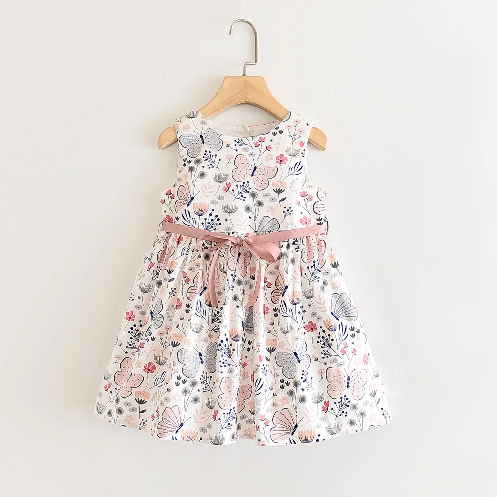 Girls Princess Floral Sweet Dress New Summer Kid Sleeveless Children Party Suits Butterfly Costume Clothing | Детская одежда и