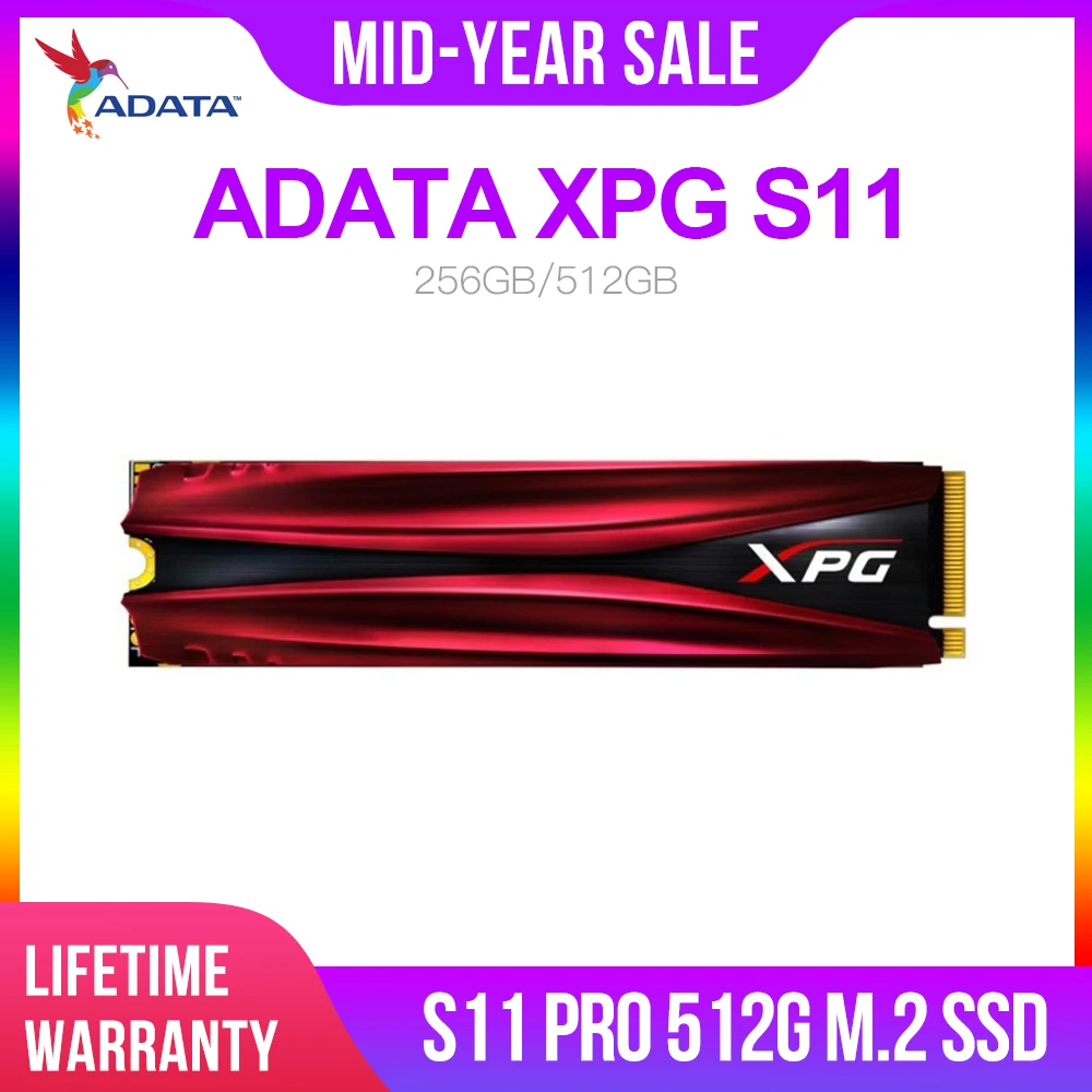 

Твердотельный Накопитель ADATA XPG S11 GAMMIX Pro PCIe Gen 3x4 M.2 2280 для ноутбука, ПК, внутренний жесткий диск 256G 512G M Ssd