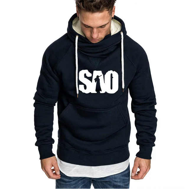 

SAO Sword Art Online Winter Autumn Hoodies Men Anime Clothing Fleece Sweatshirt Mens Hip Hop Hoodies harajuku Streetwear