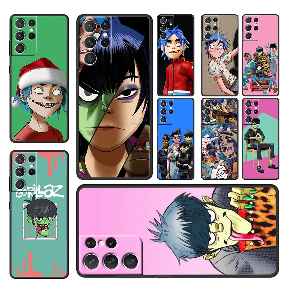 

Cool Band Gorillaz For Samsung Galaxy S22 S21 S20 FE Ultra Plus S10 S9 S8 S7 S6 Edge 5G Black Soft Phone Case Cover
