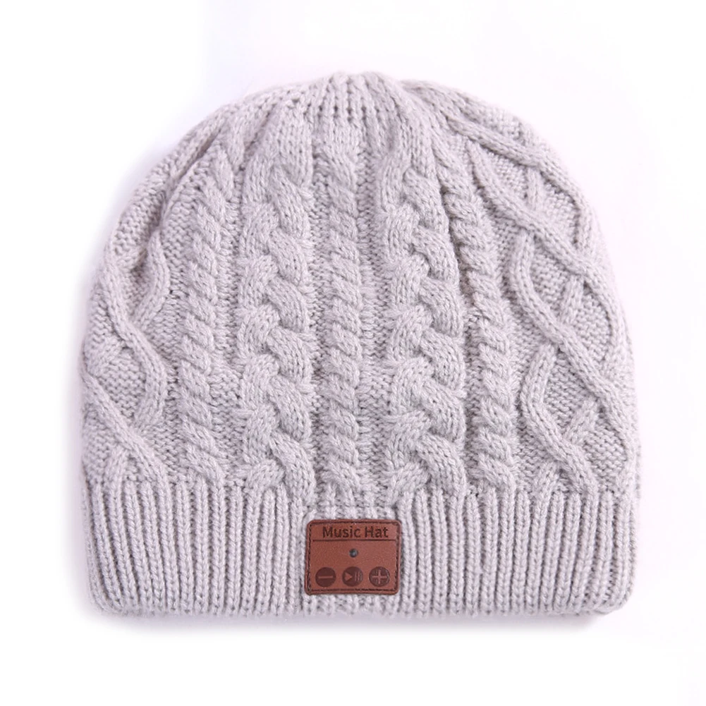 Беспроводная шапка вязанные шапки Beanie стерео наушники микрофон динамик Bluetooth для