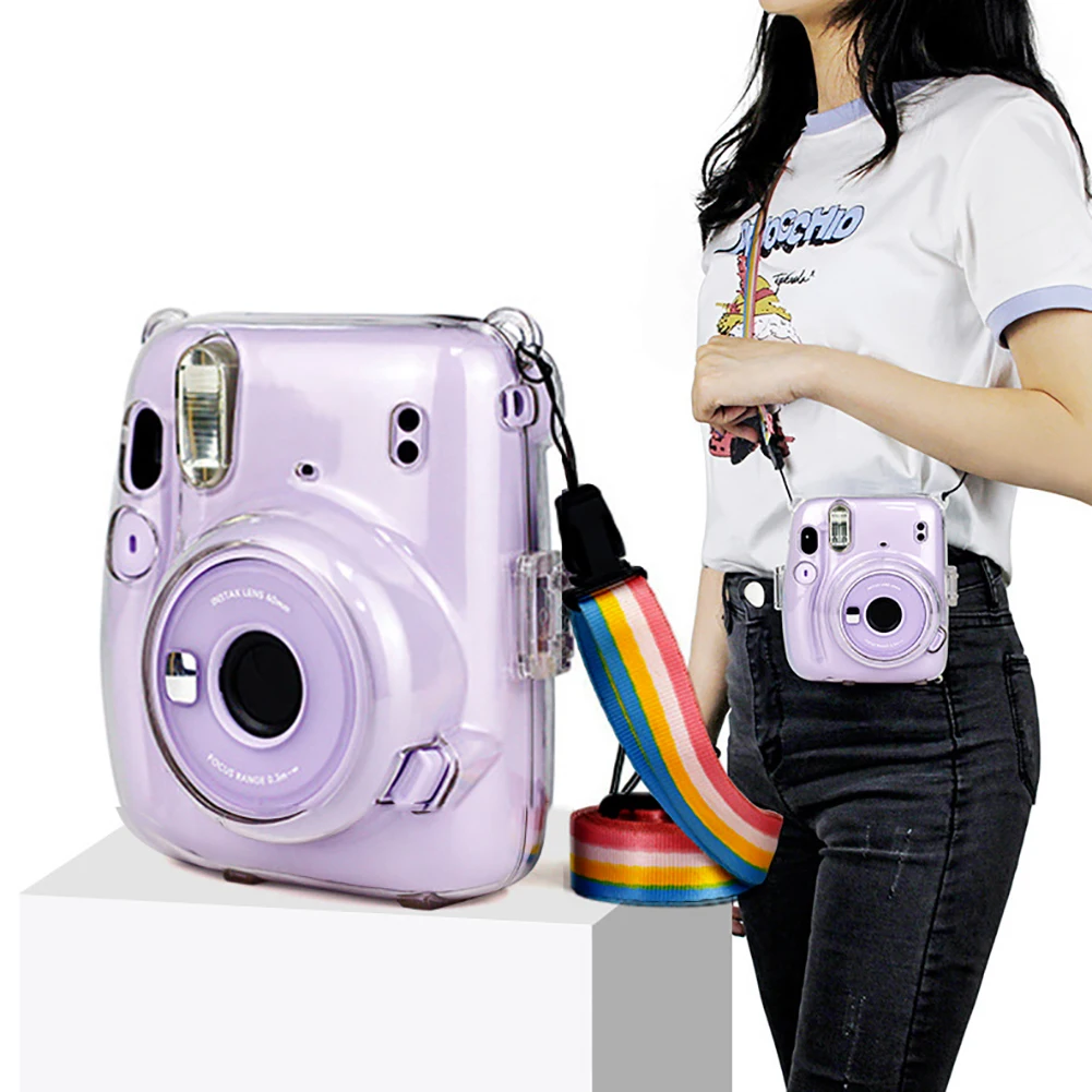 Прозрачный защитный чехол плечевой ремень для камеры Fuji Fujifilm Instax Mini 11 мгновенные