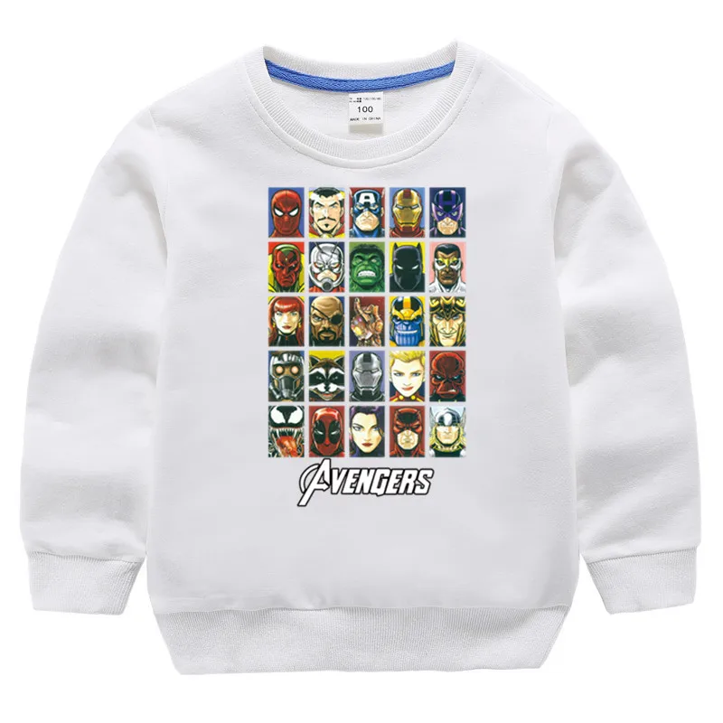 Для детей с героями комиксов Марвел принт хлопковые толстовки капюшоном девочки
