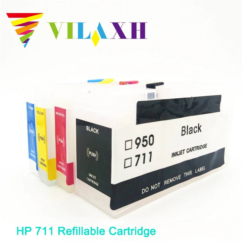 Пустой многоразовый картридж vilaxh для принтера hp 711 design jet T120 T520 с чипом