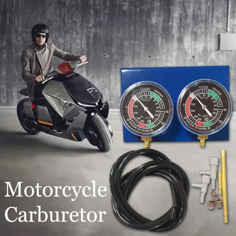 

Professional Motorcycle Tool Carburetor Vacuum Gauge Balancer With Durable Hose Kit,